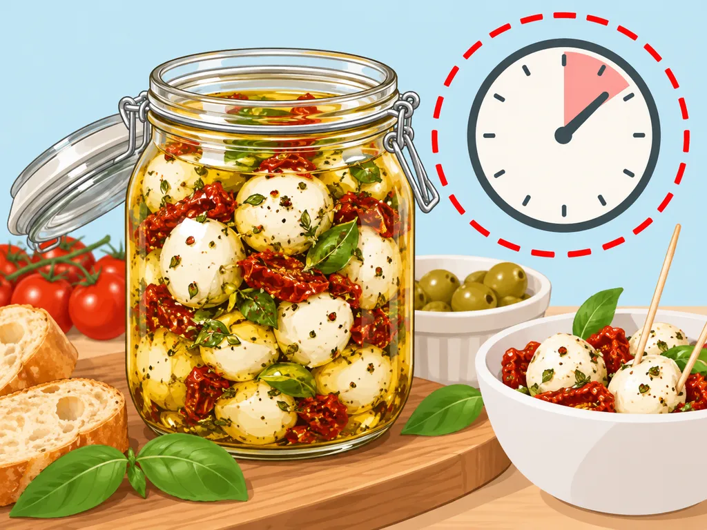 Pilnowanie czasu, jak długo mozzarella stoi na stole podczas przyjęcia.