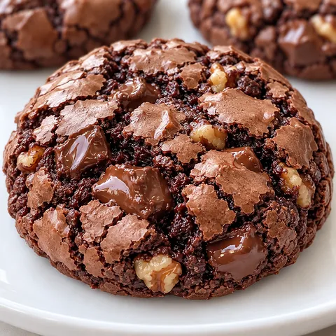 Ciasteczko brownie z pękającym wierzchem i kawałkami czekolady
