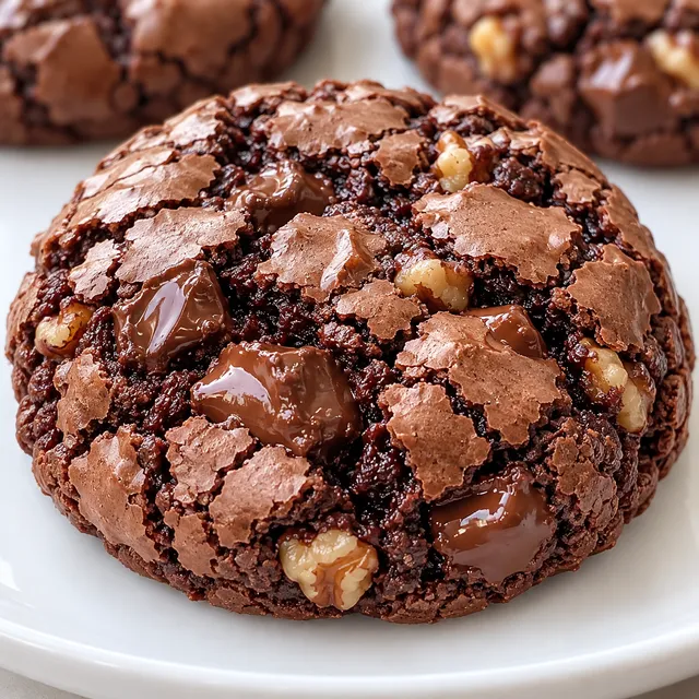 Ciasteczko brownie z pękającym wierzchem i kawałkami czekolady